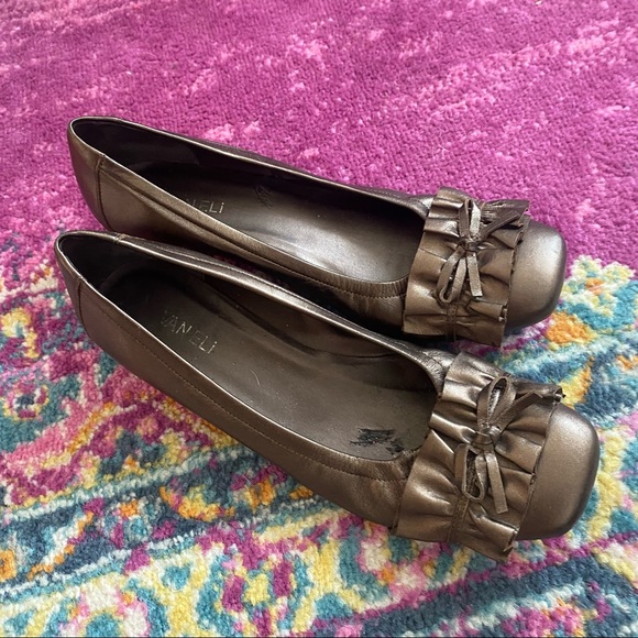 Vaneli Bronze Flat with Rouched Bow - Picture 1 of 6